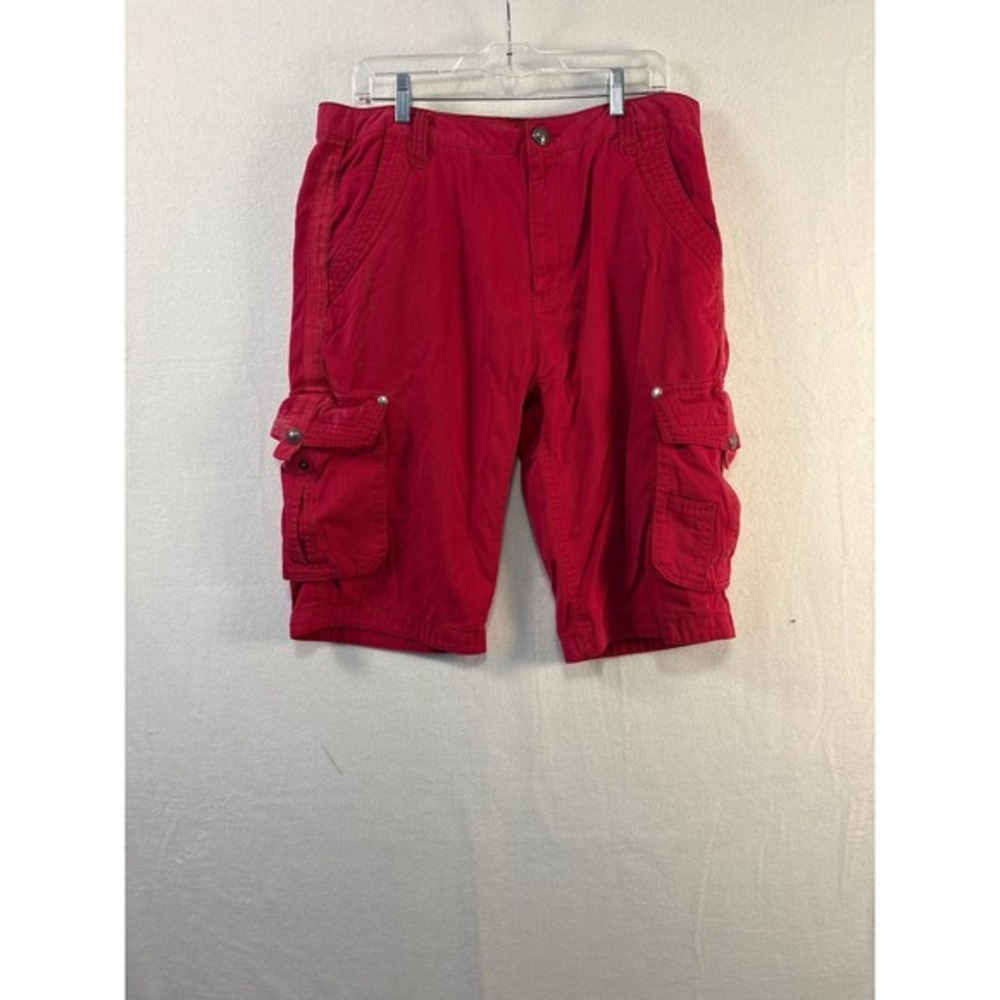 Royal Premium Men's Red Cargo Shorts 34‎ Cotton Blend Casual #1691